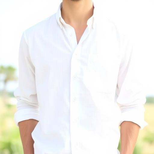 Camisa casual de linho branca, ideal para os dias quentes de verão.